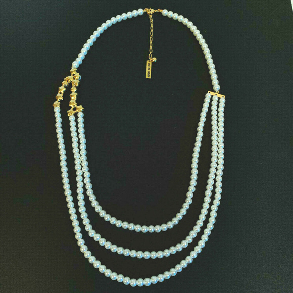 OSCAR DE LA RENTA RUNWAY FAUX PEARL NECKLACE - Picture 7 of 7